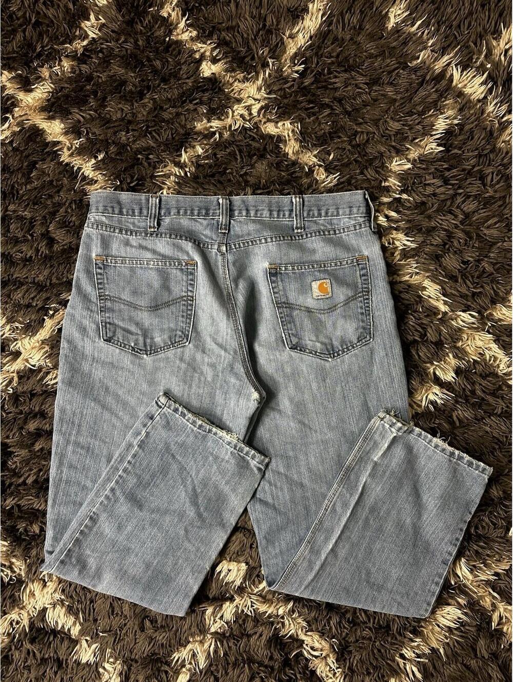 Carhartt 101483 Holter Relaxed Fit Jeans Men’s 38x30 Blue Frontier Work Denim